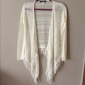 🌞fringe layered knit sweater NWOT