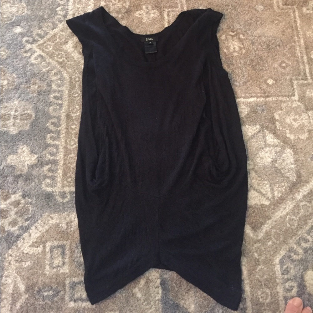 Black knit silky cotton top