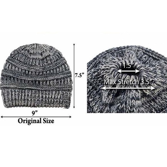 LAST ONE ♥️ Red Beanie Messy Bun High Ponytail Hat - Picture 5 of 8