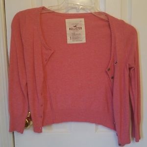 Hollister Pink Quarter Sleeve Cardigan