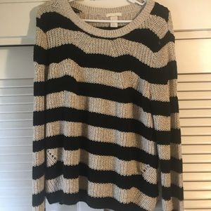 Heather gray and black sweater