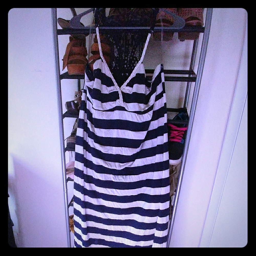 Blue and cream stripedbsummer dress