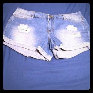 Forever 21 Distressed Jean Shorts