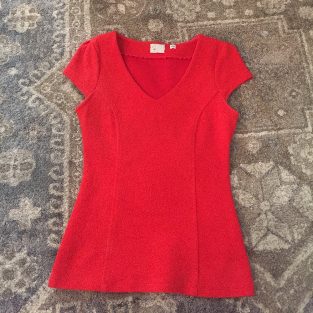 Red Anthropologie top