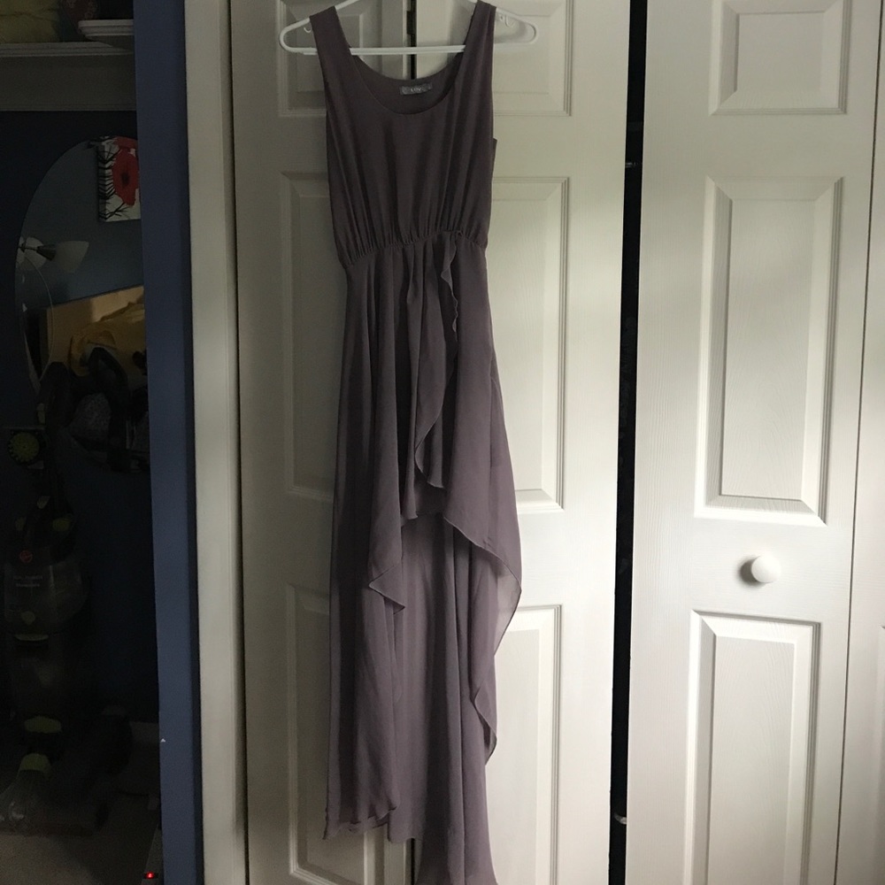 Grayish purple high low dress