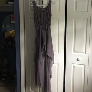 Grayish purple high low dress