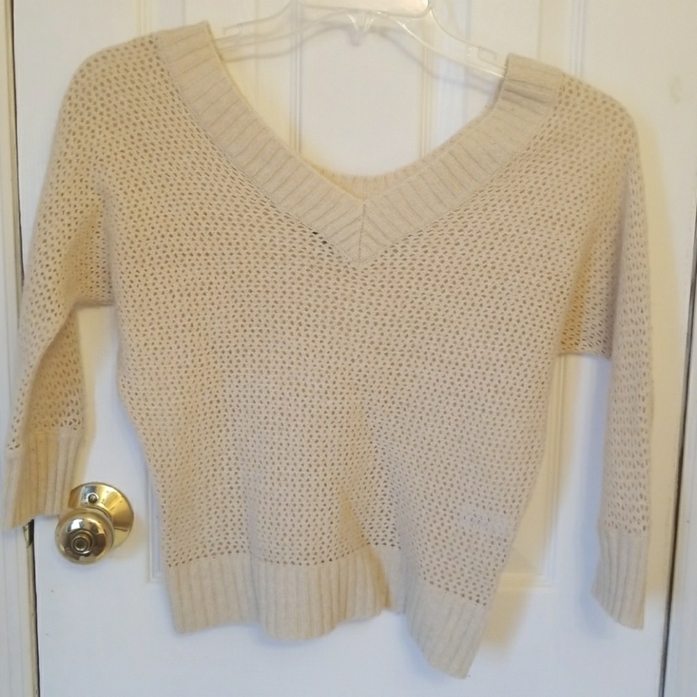 Express Tan Quarter Sleeve Sweater