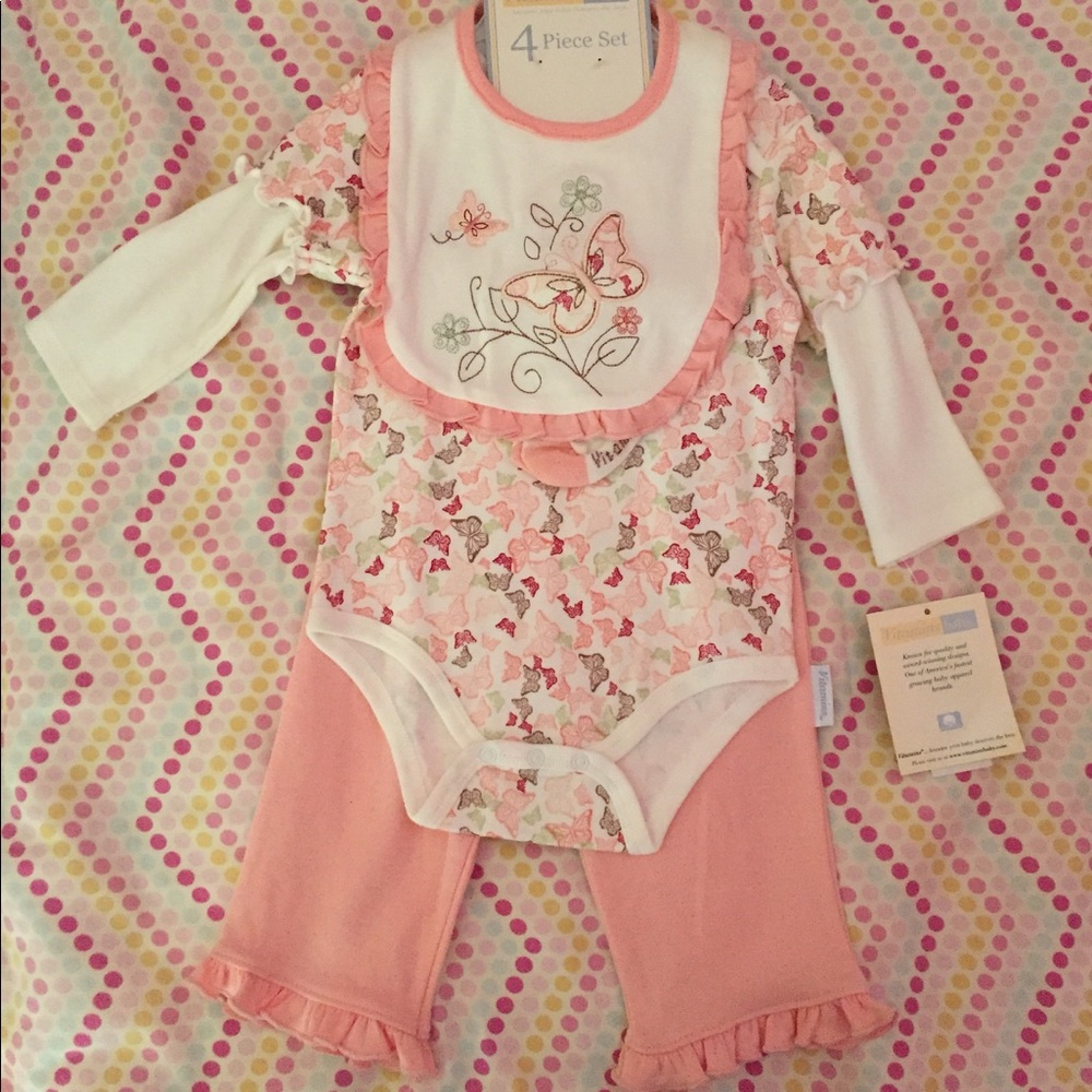 9 mos. four piece butterfly set