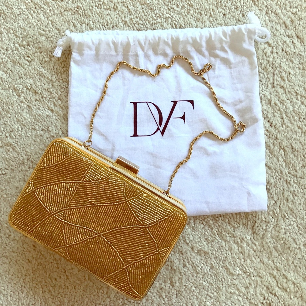 Gold DVF handbag