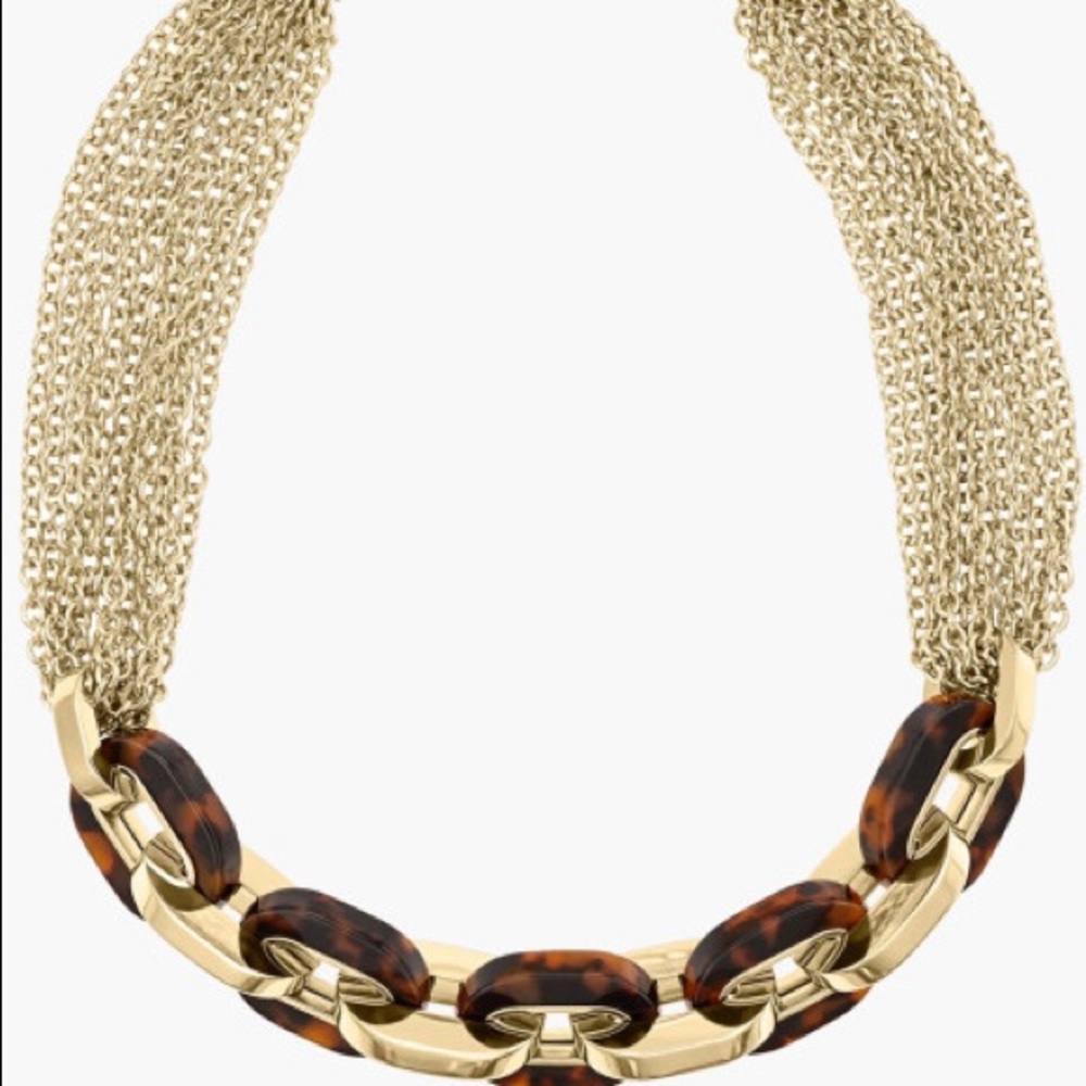 Michael Kors Gold Tortoise Multi Chain Necklace