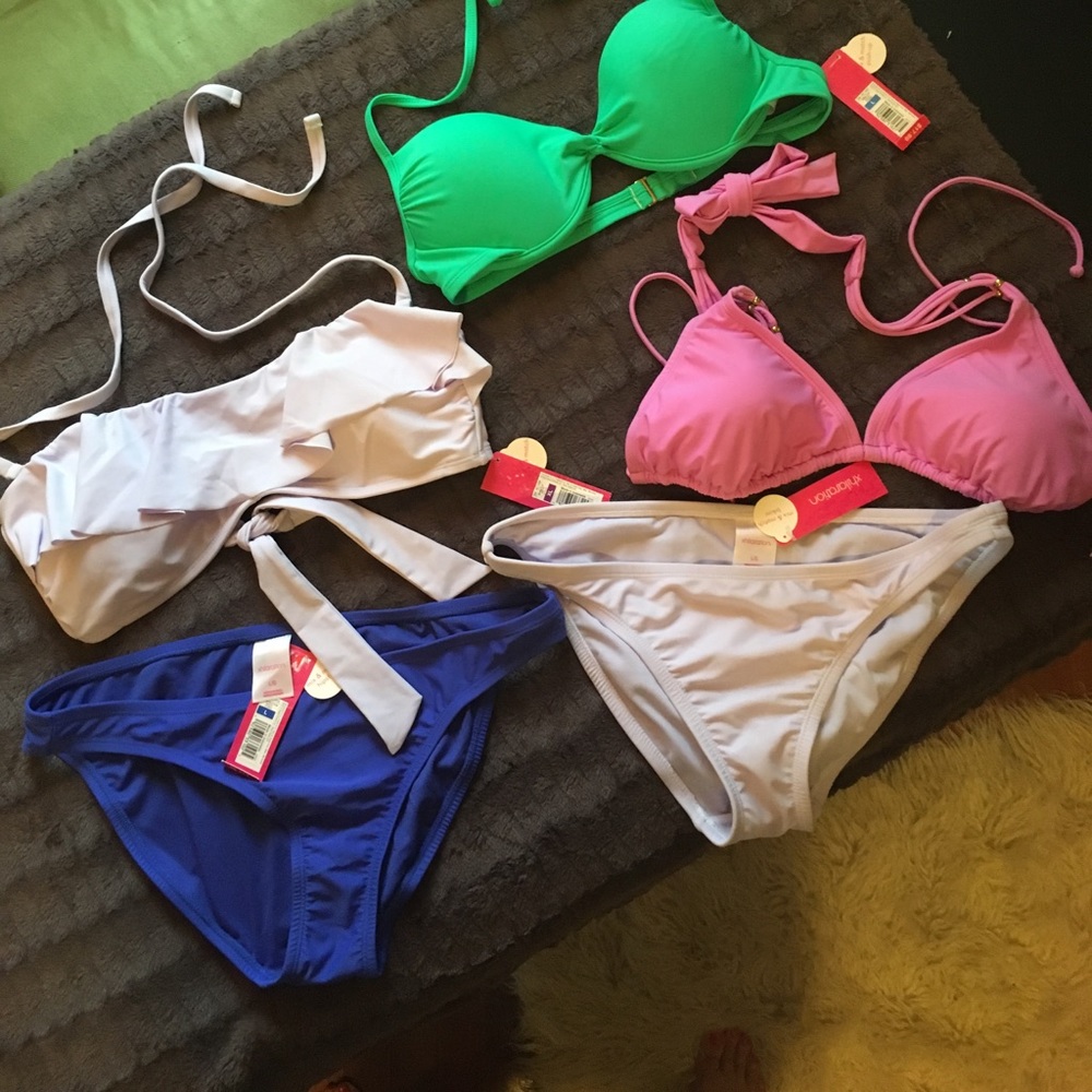 Bundle of mix and match bikini tops and bottoms.