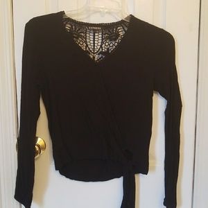 Express Long Sleeve Top with Lacey Back