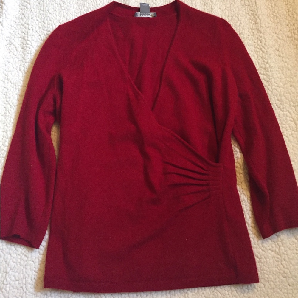 Cashmere wrap sweater, size medium