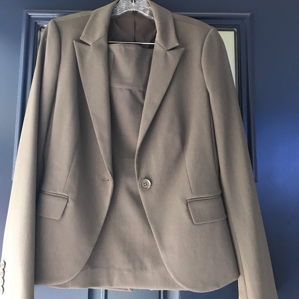 Express Taupe skirted suit