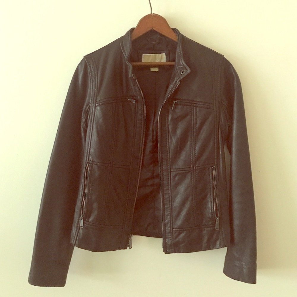 Michael Kors Leather Motorcycle Jacket