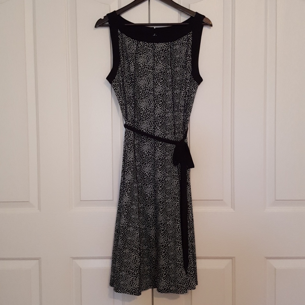 Black and White Fit and Flare Dress