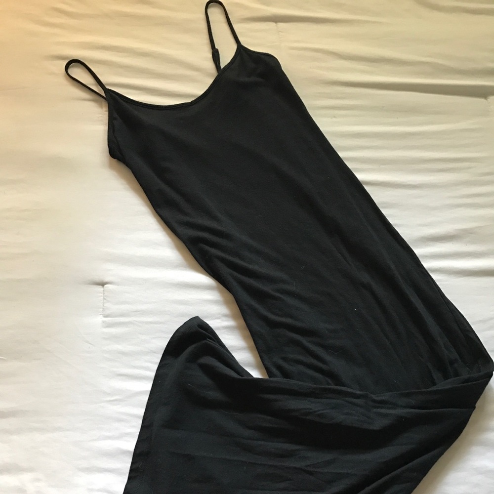 Black maxi dress with spaghetti straps
