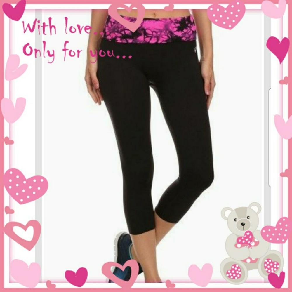 ShoActive Capris w/Tie Dye Fold Over Waistband