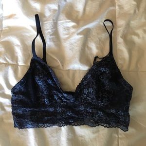 navy blue lace bralette