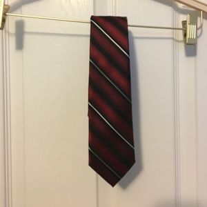 Red and black striped tie
