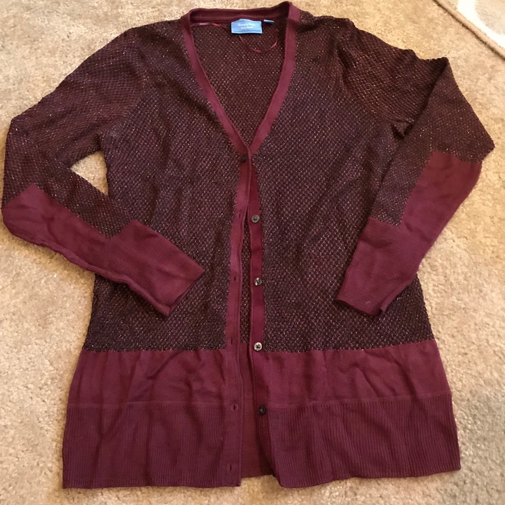 Simply Vera Wang Burgundy Cardigan