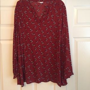 Red tunic top NWOT
