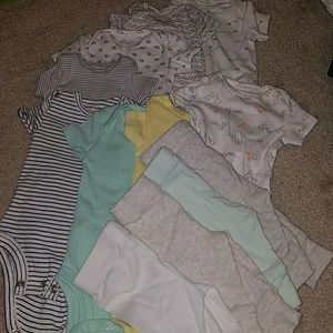 Neutral bodysuit onesies and pants set