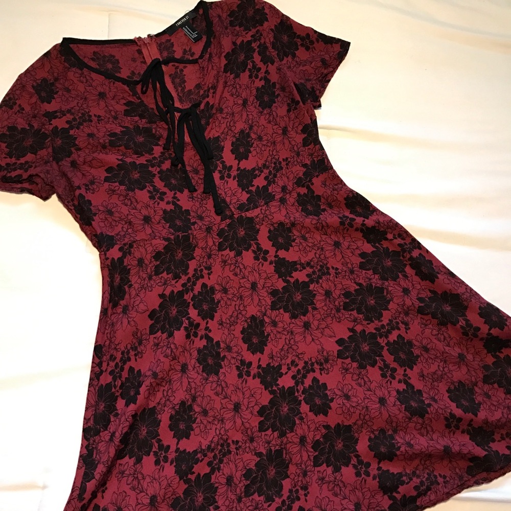 Red and Black floral design