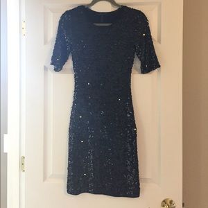 BCBG black sequin dress