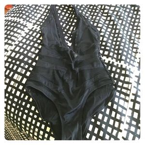 NWOT black mesh one piece