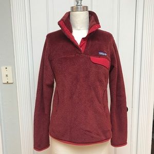 Red Patagonia Fleece Pullover - size S