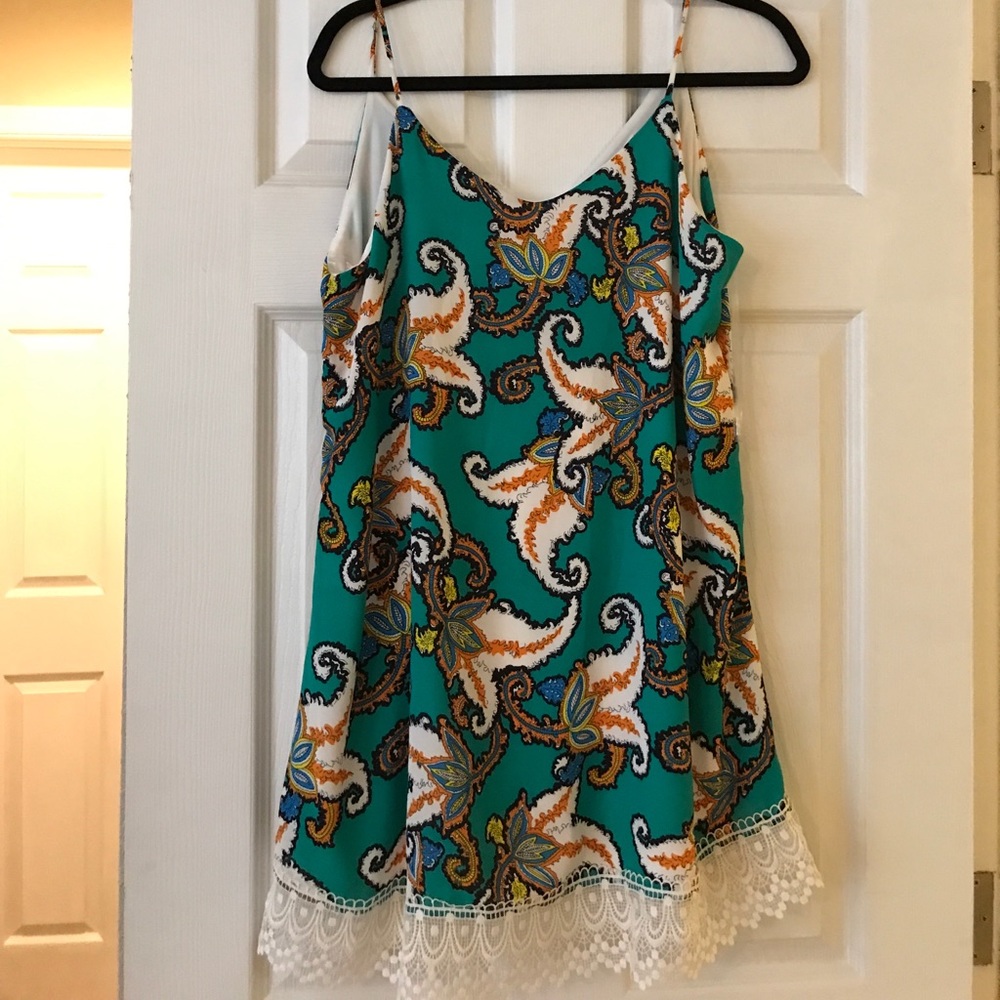 Green shift dress