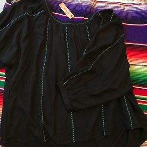 Black and teal ariat shirt