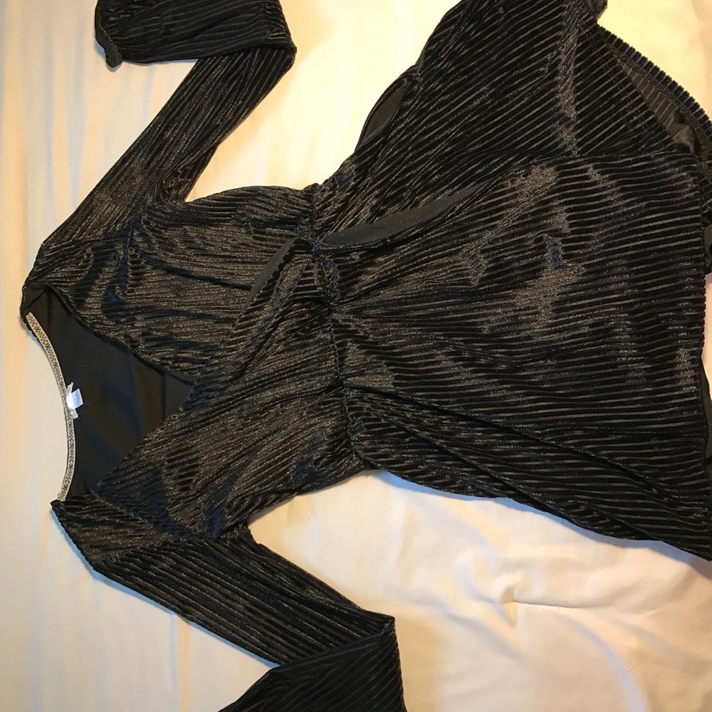 Black crushed velvet jumpsuit