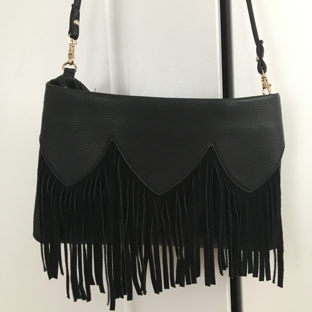 Never used Street Level black leather cross body