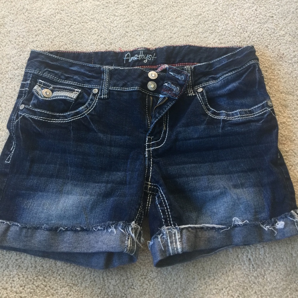 Amethyst stretch jean shorts