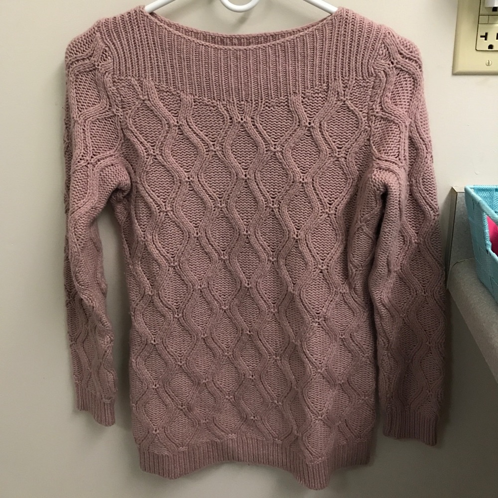 Boat neck chunky sweater