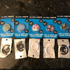 Popsocket lot of 5 with car holders.