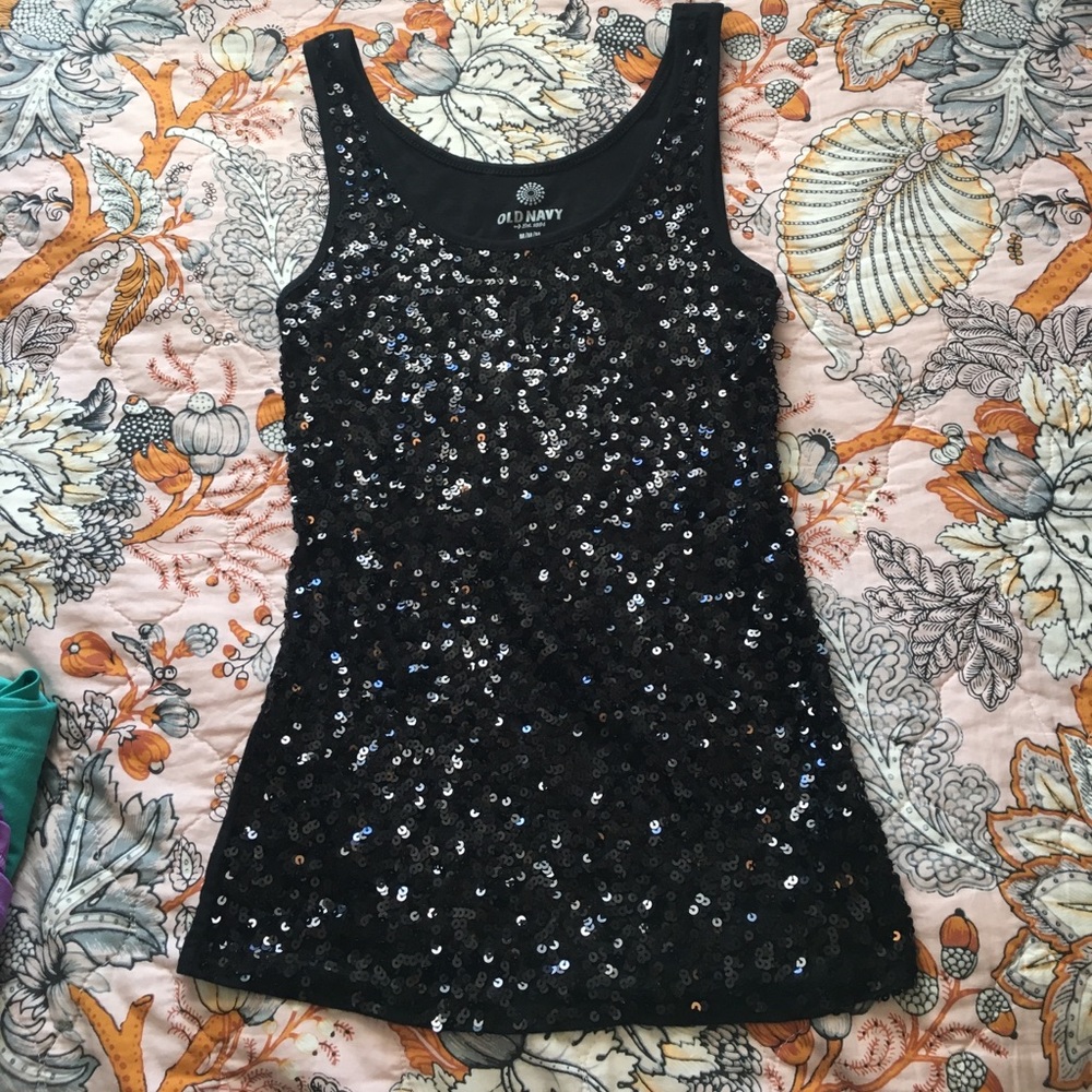Old navy black sequin tank!