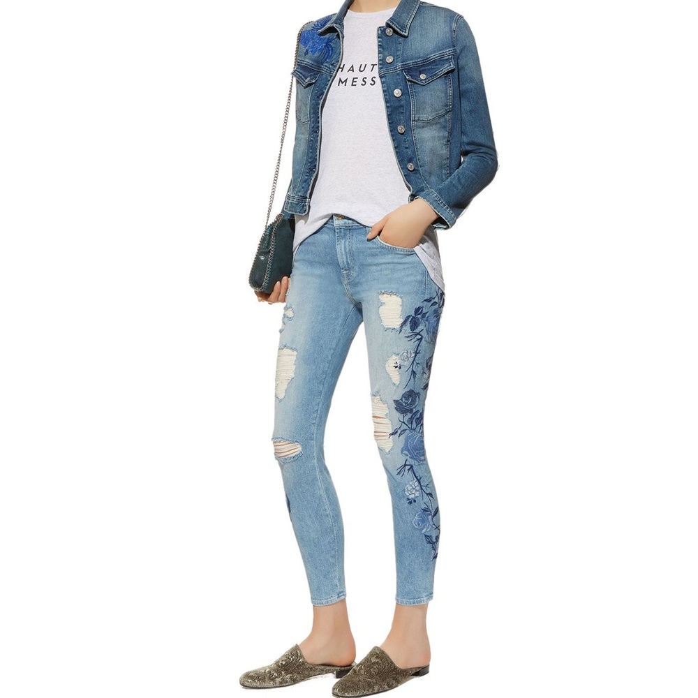 7 For All Mankind Embroidered Jeans