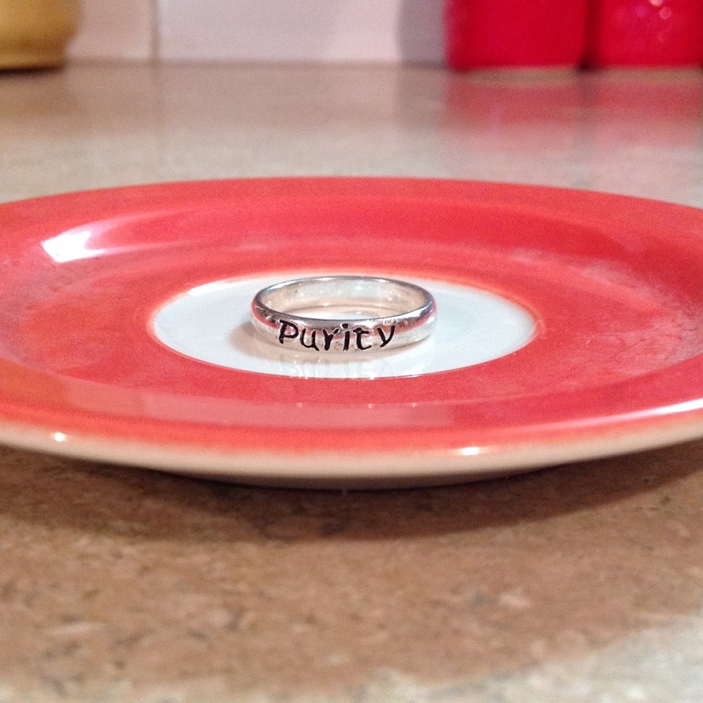 Sterling silver Purity ring.