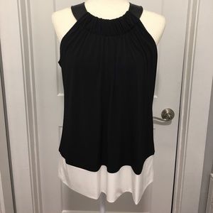 🆕Calvin Klein Knit and Leather top