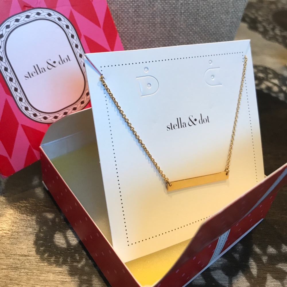 Stella & Dot Gold Delicate Engravable Necklace