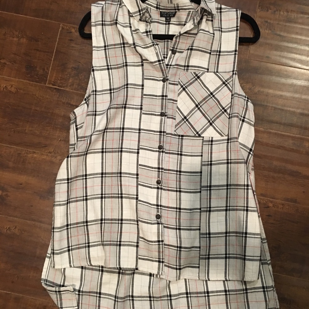 Topshop flannel tunic vest