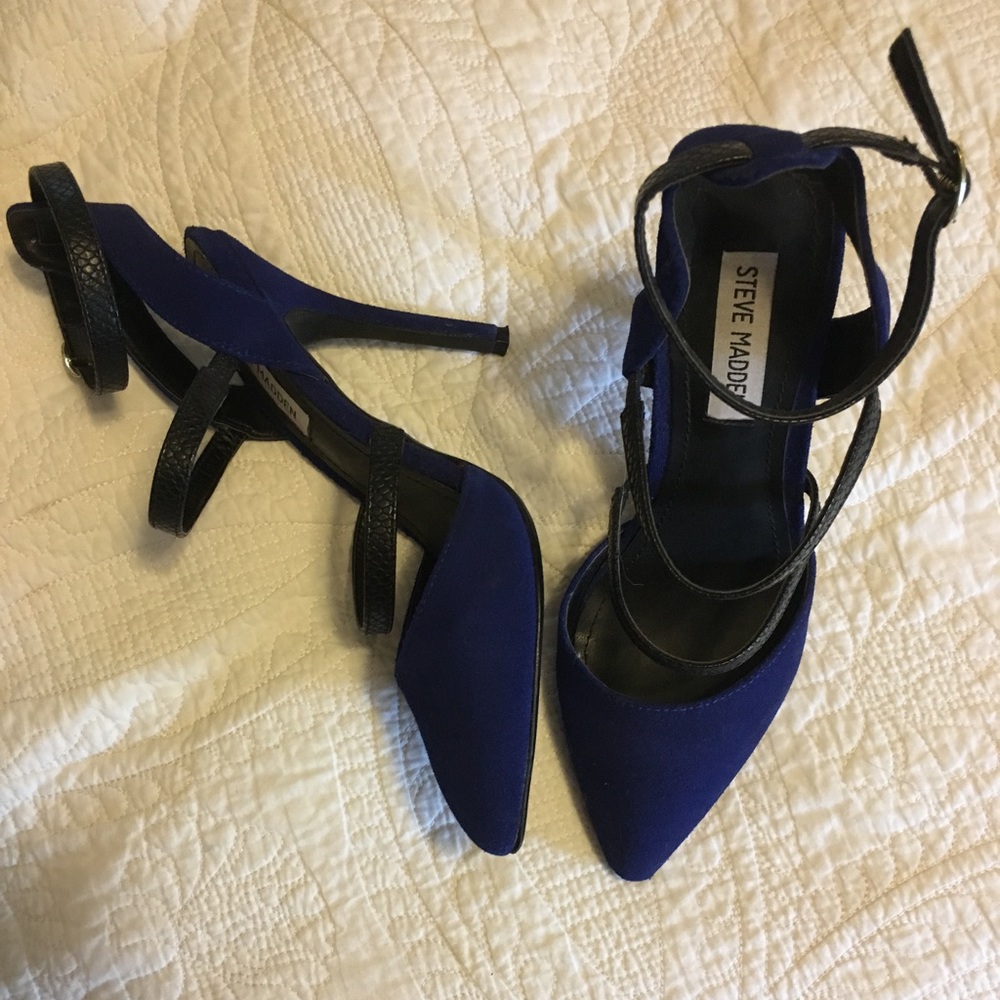 Blue and black Steve Madden heels