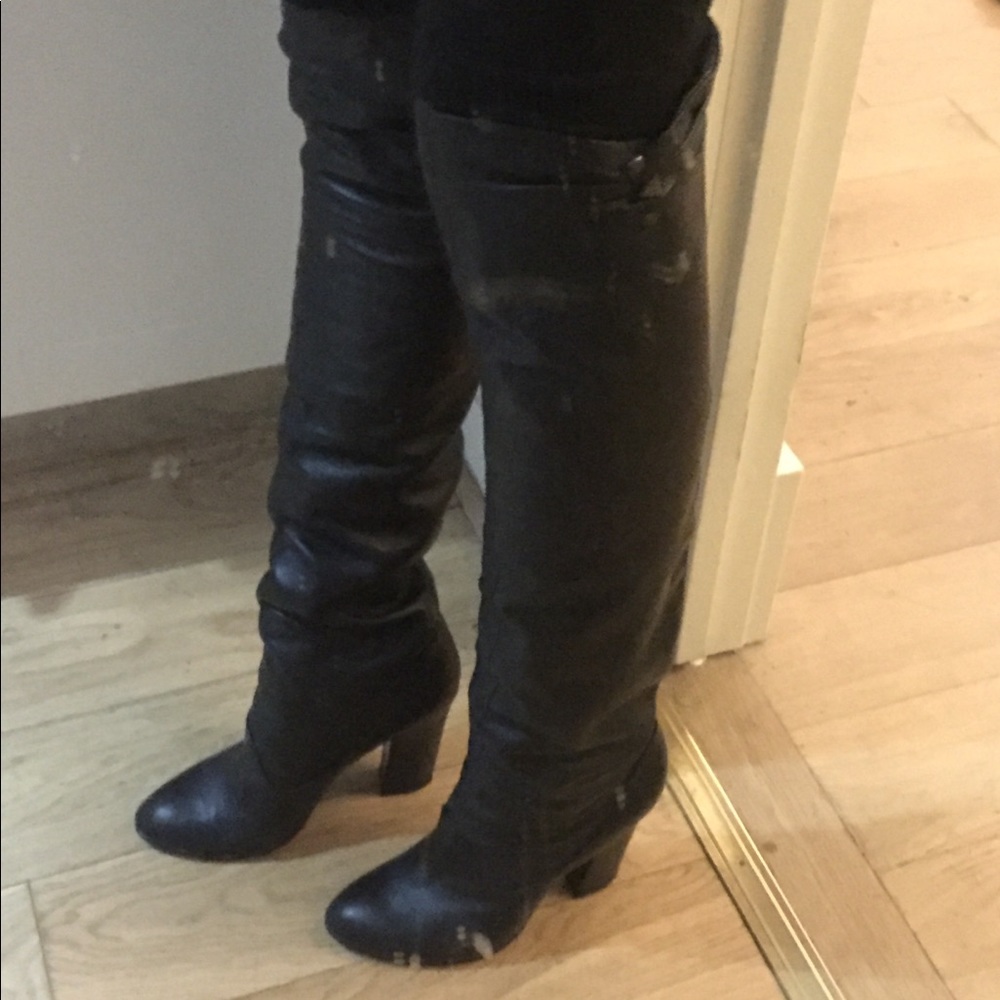 Sigerson Morrison knee high black leather boots