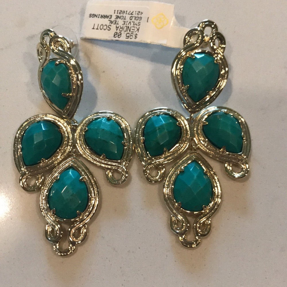Kendra Scott teal Sylvie earrings