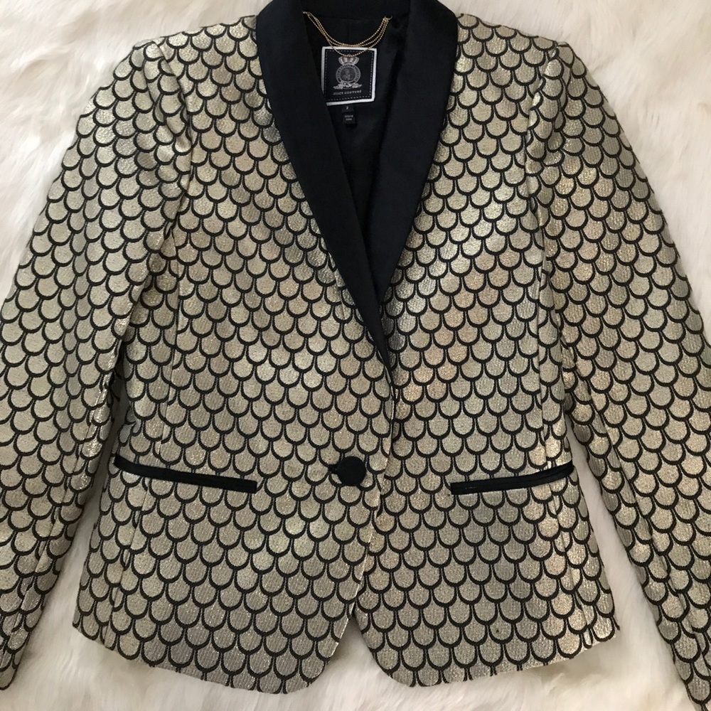 Juicy Couture gold shimmer mermaid blazer