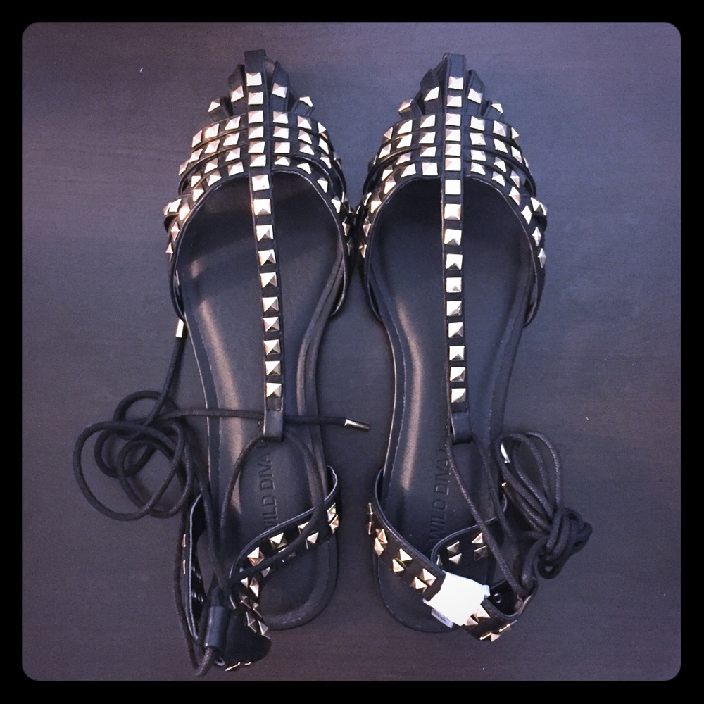 Wild Diva Studded Caged Sandal