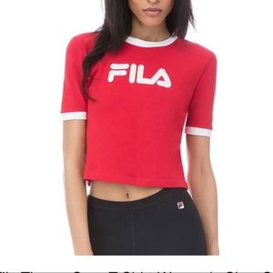FILA RED CROPPED SHIRT
